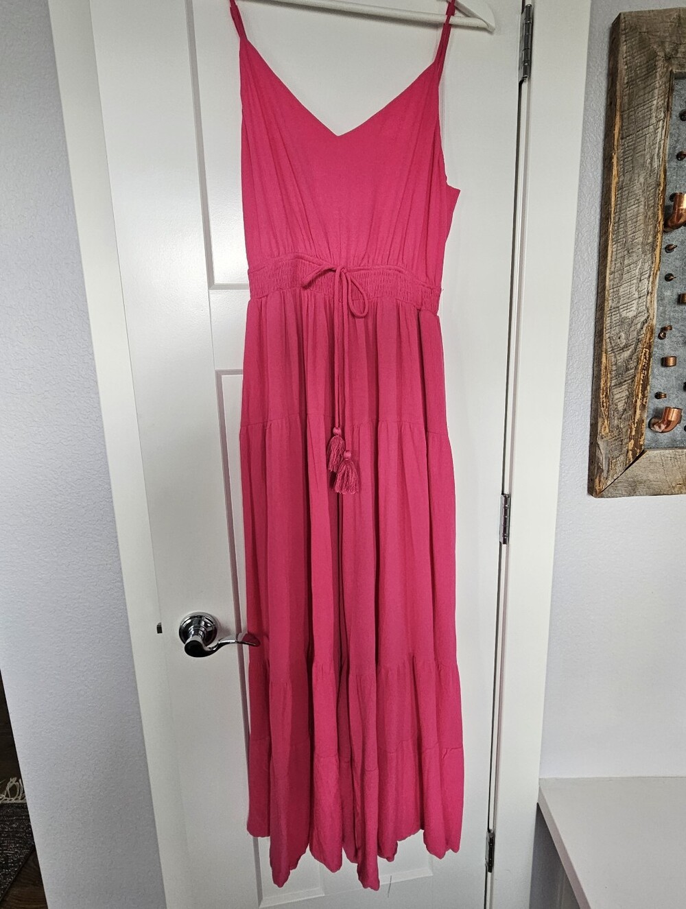 Davi & Dani Fuschia Hot Pink Wide Leg Flowy Boho Jumpsuit Size Medium